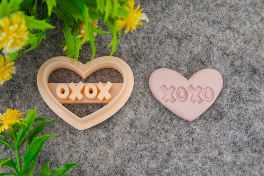 Valentine XOXO embossed clay cutter, polymer clay cutter for earring making #703