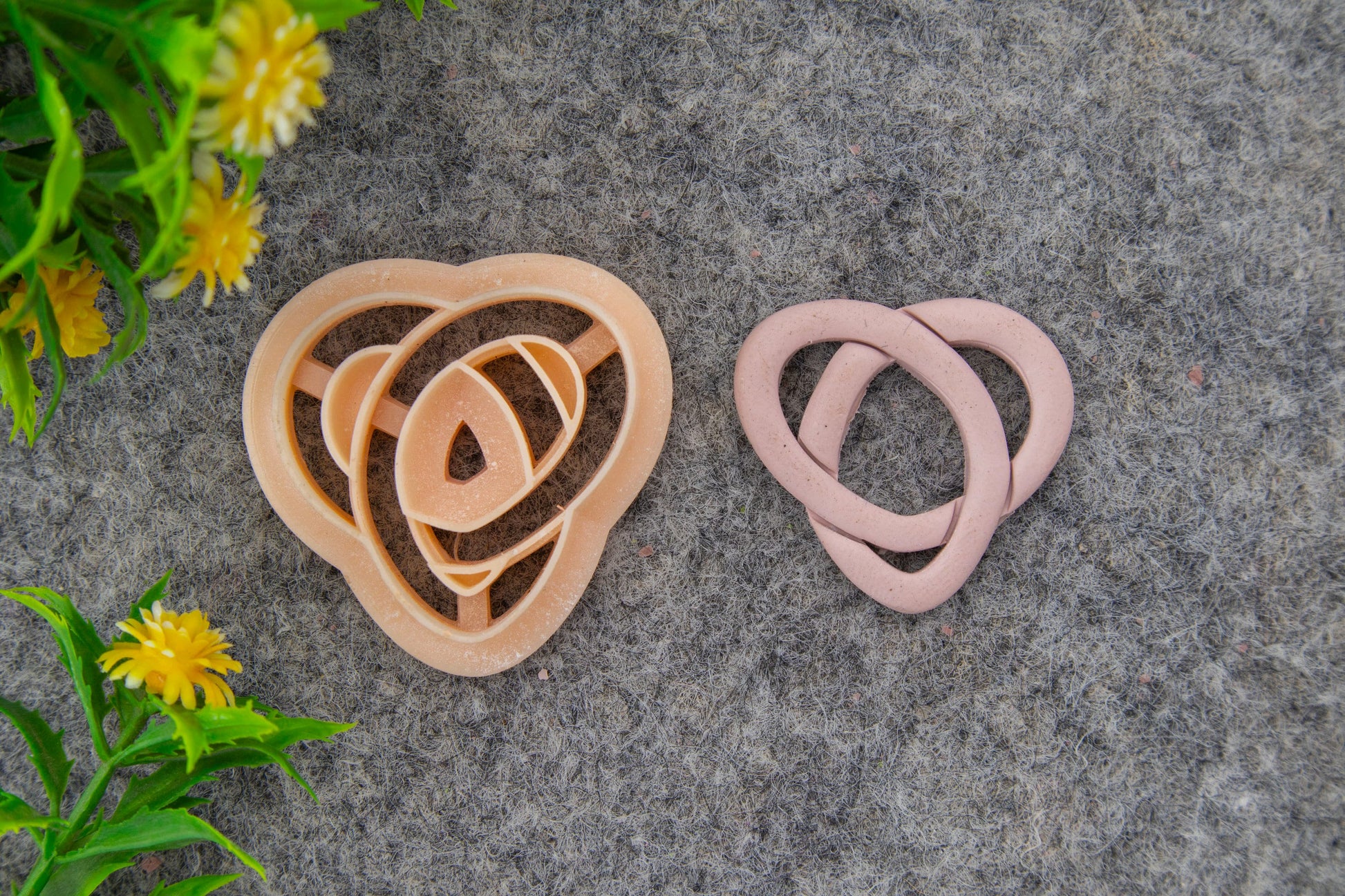 Valentine love pattern embossed clay cutter, polymer clay cutter for earring making #689