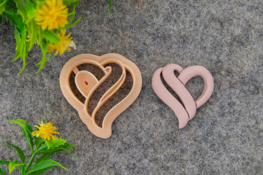 Valentine heart pattern embossed clay cutter, polymer clay cutter for earring making #690