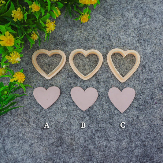 Valentine heart clay cutter, polymer clay cutter for earring making #707-1