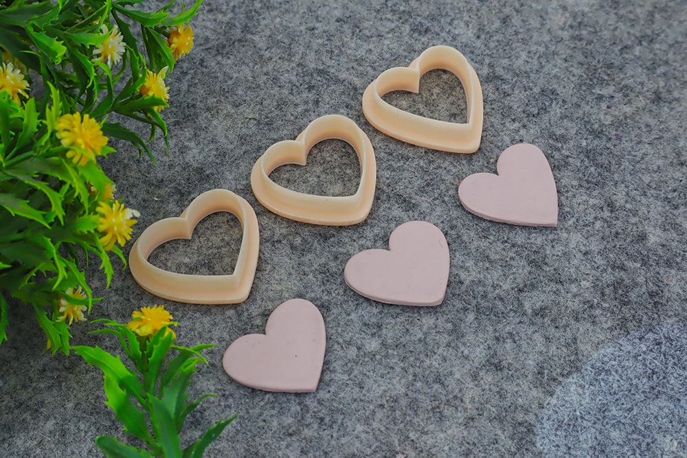 Valentine heart clay cutter, polymer clay cutter for earring making #707-1