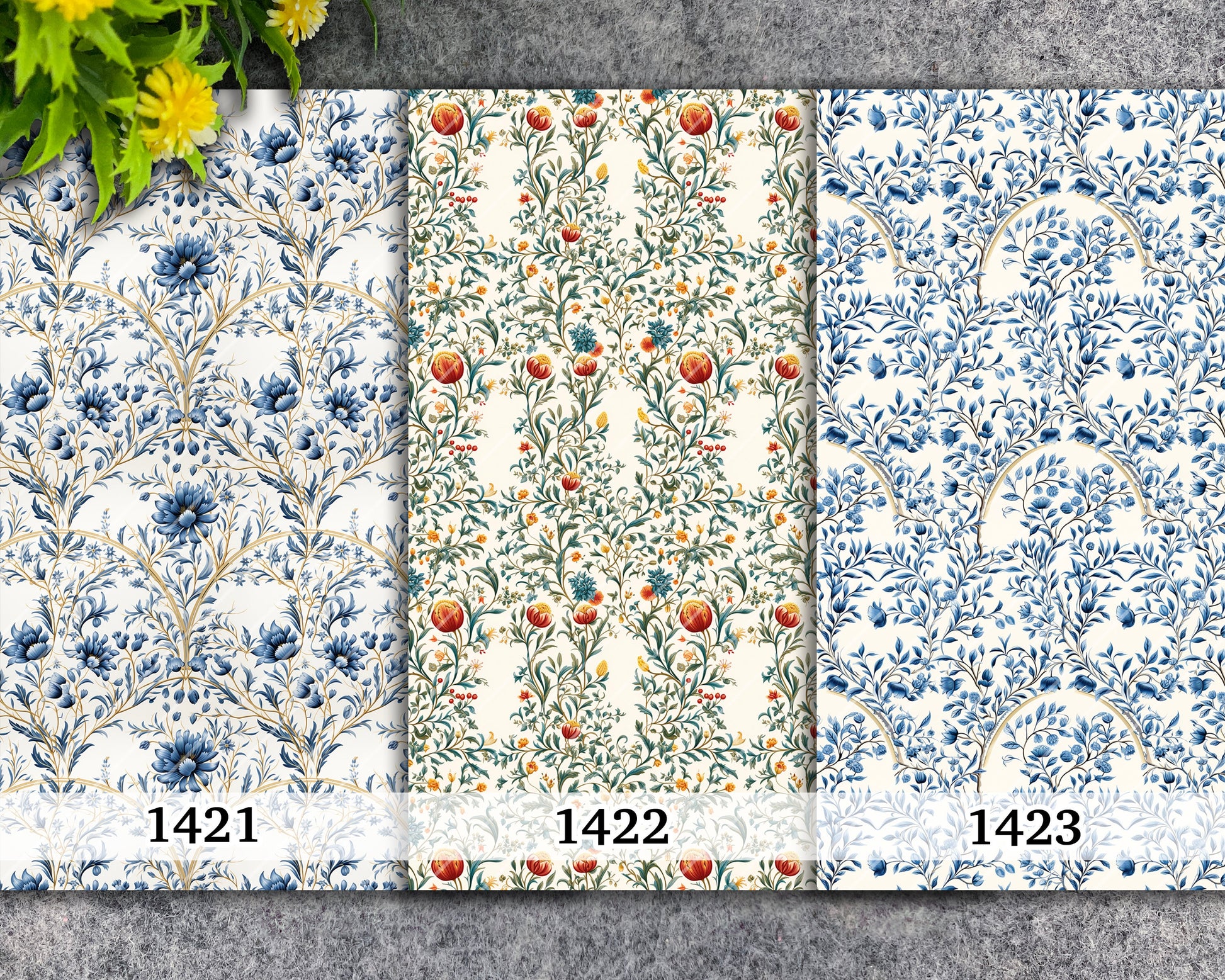 Water soluble Transfer paper for polymer clay, vintage william morris floral pattern, polymer clay image transfers, magic transfer paper
