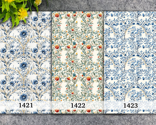 Water soluble Transfer paper for polymer clay, vintage william morris floral pattern, polymer clay image transfers, magic transfer paper