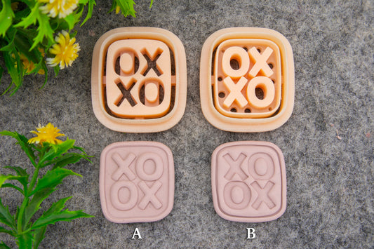 Valentine XOXO embossed clay cutter, polymer clay cutter for earring making #699