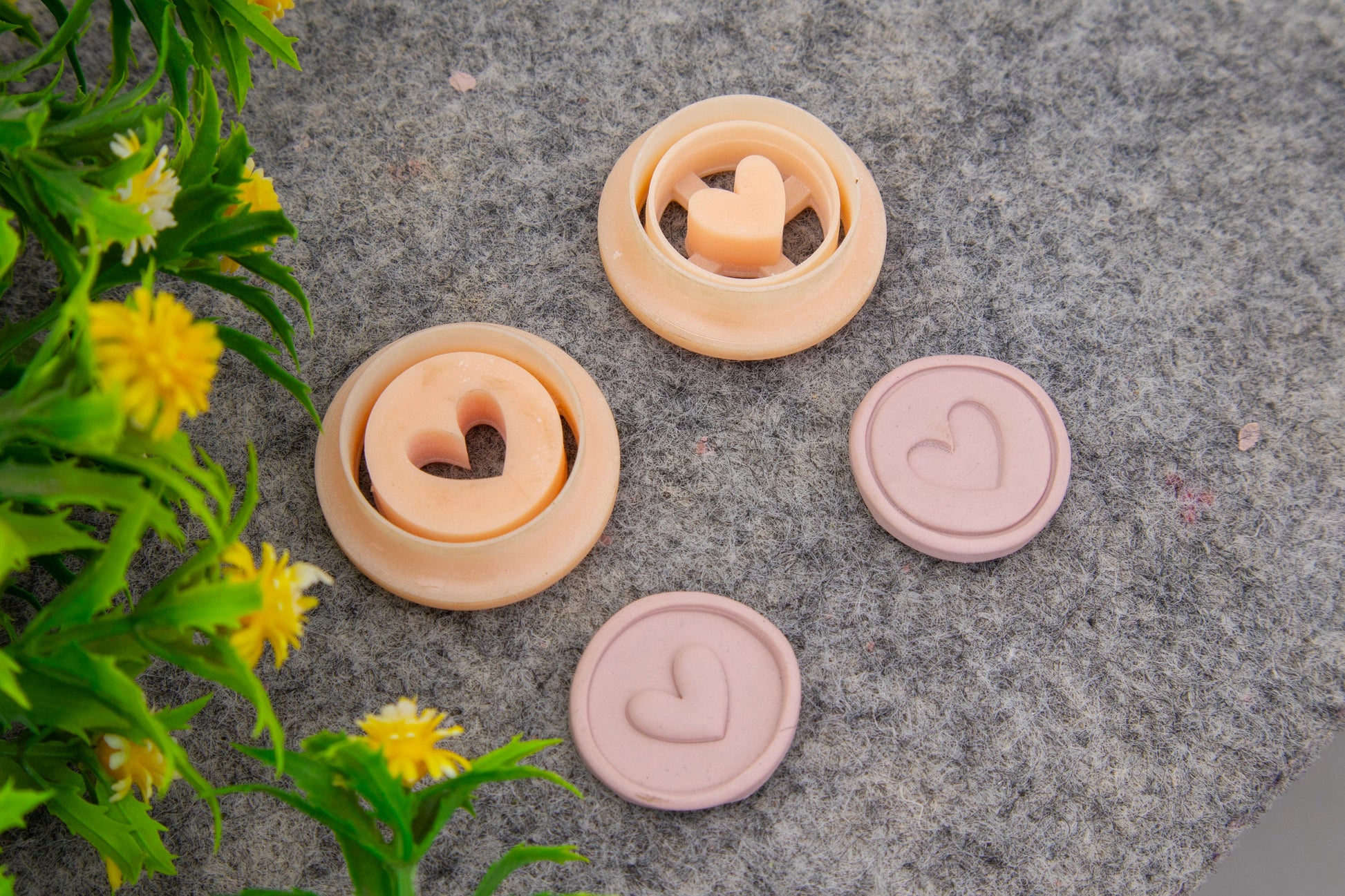 Valentine heart embossed clay cutter, polymer clay cutter for earring making #699