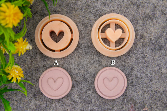 Valentine heart embossed clay cutter, polymer clay cutter for earring making #699