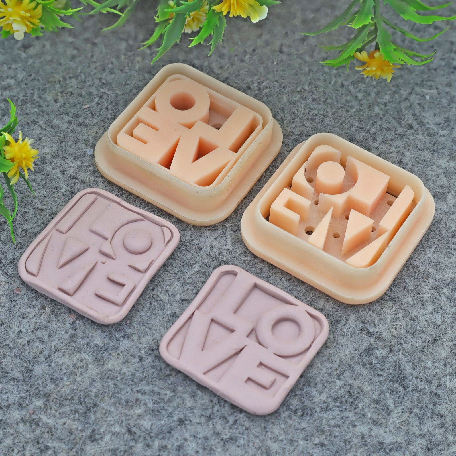 Valentine LOVE letters embossed clay cutter, polymer clay cutter for earring making #698