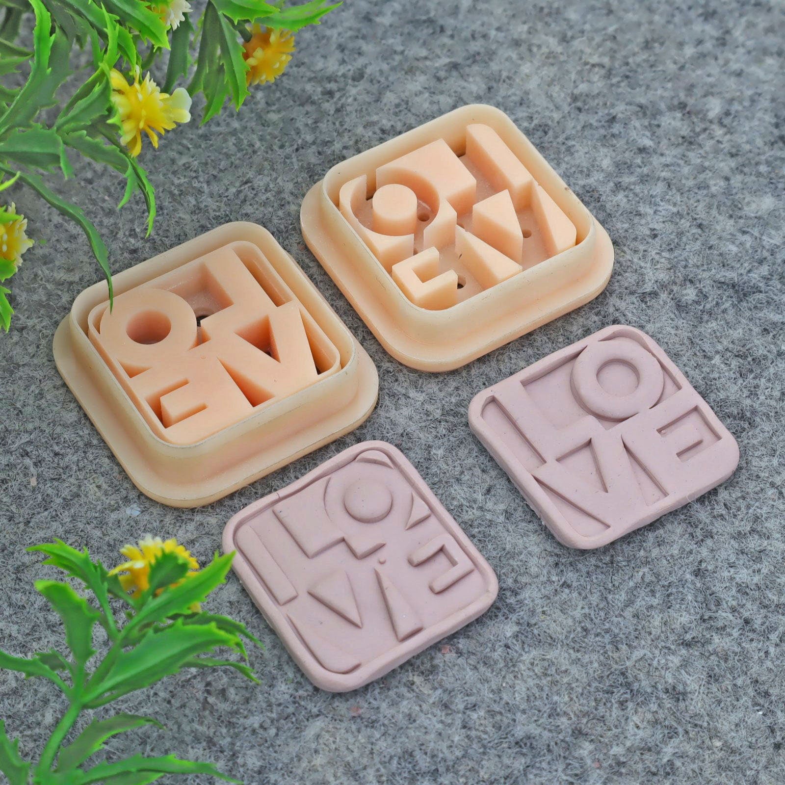 Valentine LOVE letters embossed clay cutter, polymer clay cutter for earring making #698