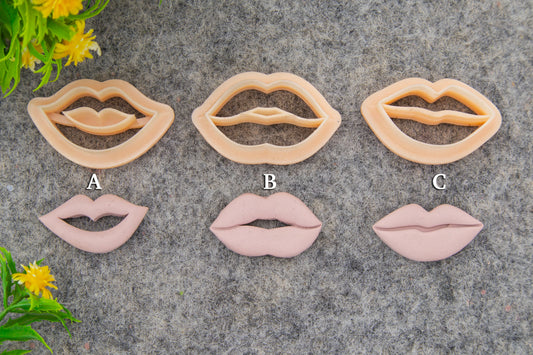 Valentine love lips, love kiss embossed clay cutter, polymer clay cutter for earring making #692
