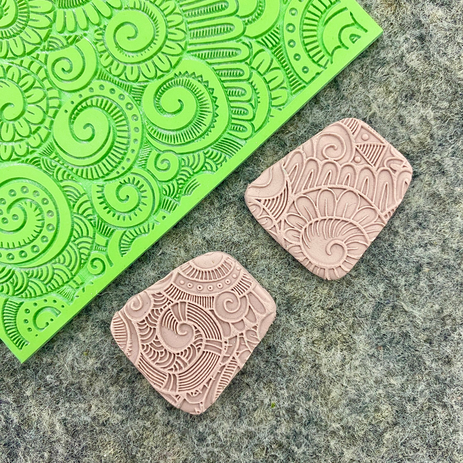 Detailed Doodle Texture mat for polymer clay, Polymer Clay Rubber Texture mat, Texture Tile mats, Fimo, Sculpey, Cernit #585