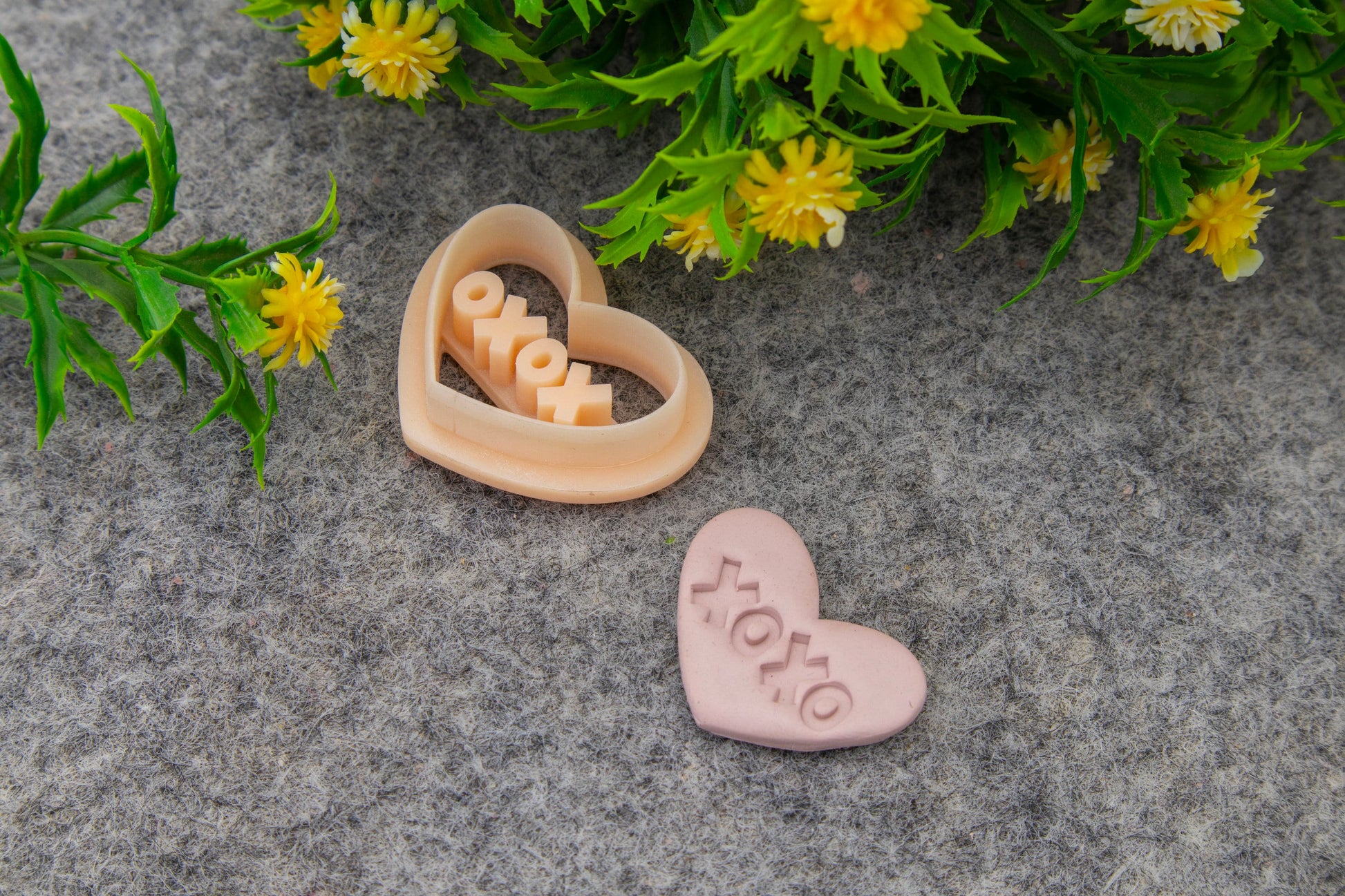Valentine XOXO embossed clay cutter, polymer clay cutter for earring making #703