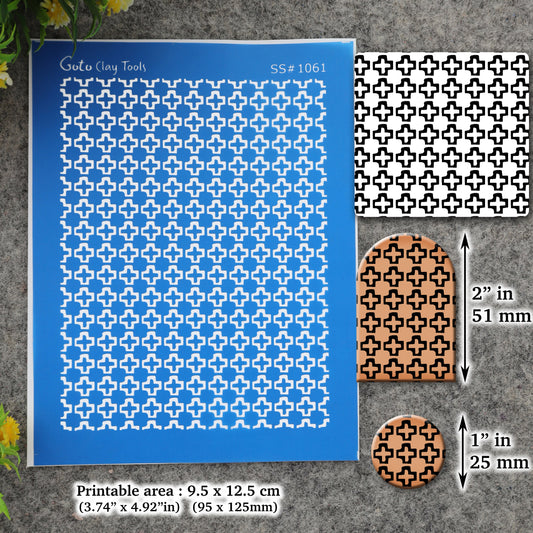 African pattern Silkscreen for Polymer Clay Earring making, Clay Stencils, Clay Earring Silkscreen, Polymer Clay Supplies SS#1102