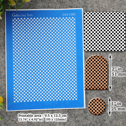 Doat pattern Silkscreen for Polymer Clay Earring making, Clay Stencils, Clay Earring Silkscreen, Polymer Clay Supplies SS#1085