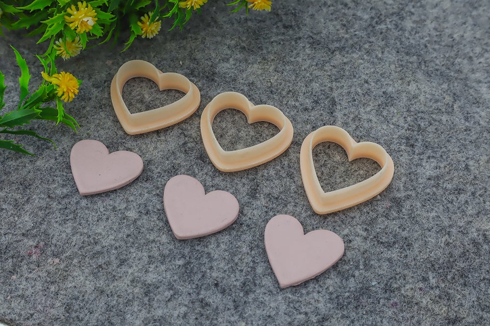 Valentine heart clay cutter, polymer clay cutter for earring making #707-1
