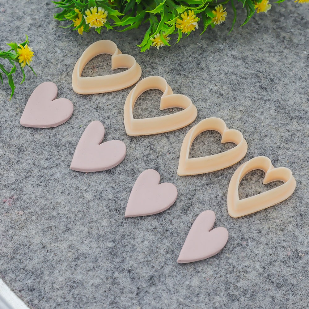 Valentine heart clay cutter, polymer clay cutter for earring making #707-2