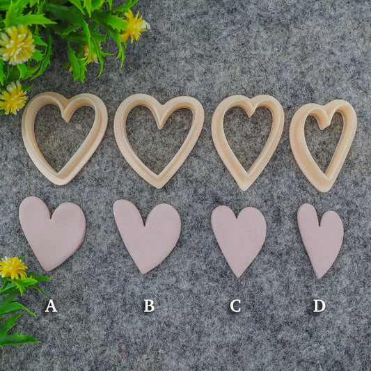 Valentine heart clay cutter, polymer clay cutter for earring making #707-2