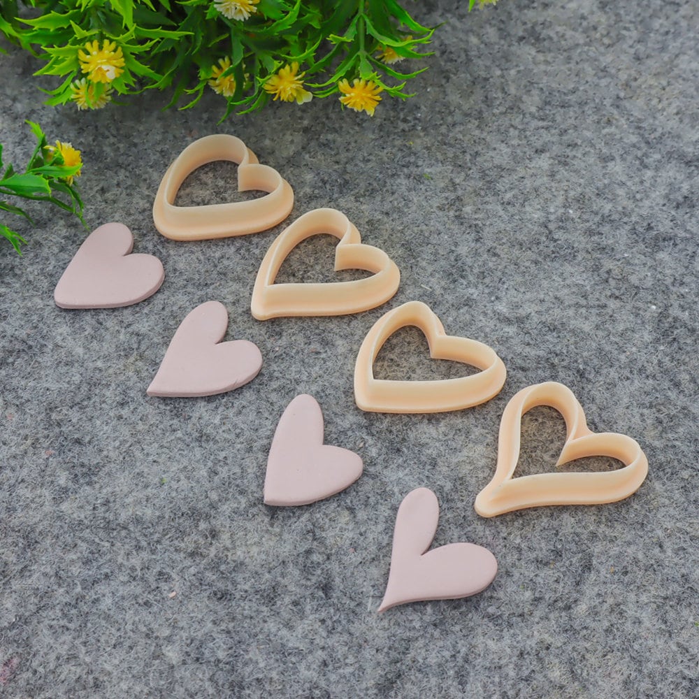 Valentine heart clay cutter, polymer clay cutter for earring making #707-3