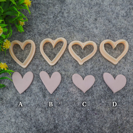 Valentine heart clay cutter, polymer clay cutter for earring making #707-4