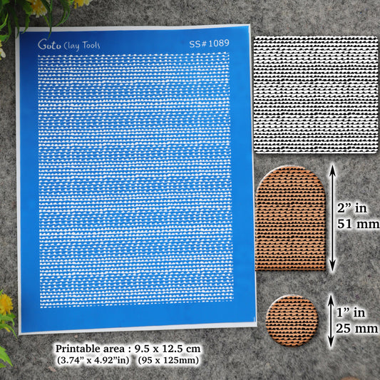 Abstract stripes pattern Silkscreen for Polymer Clay Earring making, Clay Stencils, Clay Earring Silkscreen, Polymer Clay Supplies SS#1089
