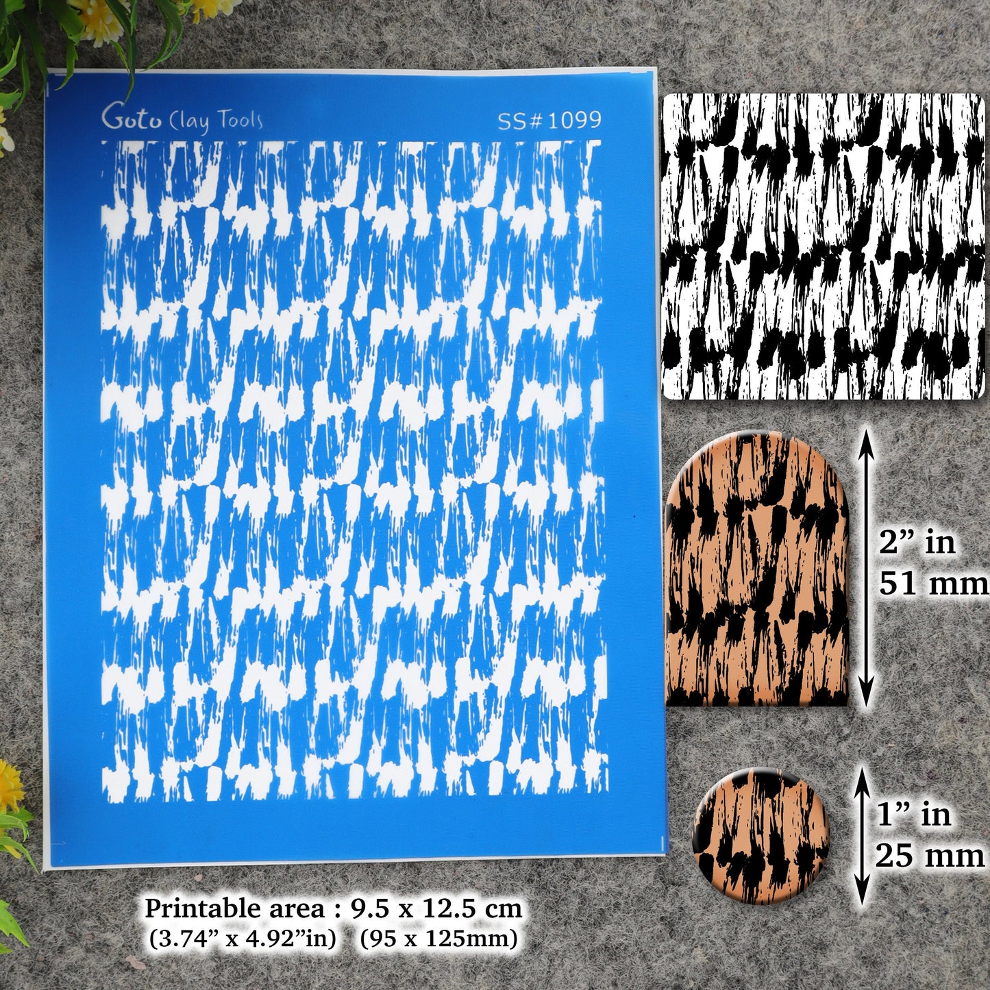 Abstract strokes pattern Silkscreen for Polymer Clay Earring making, Clay Stencils, Clay Earring Silkscreen, Polymer Clay Supplies SS#1099