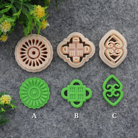 Adinkra symbol clay cutter, earring polymer clay cutter, Mako symbol cutter, Abusua pa symbol cutter Polymer clay tools #710-set-3
