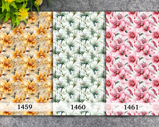 Water soluble Transfer paper for polymer clay, Lily floral, polymer clay image transfers, magic transfer paper