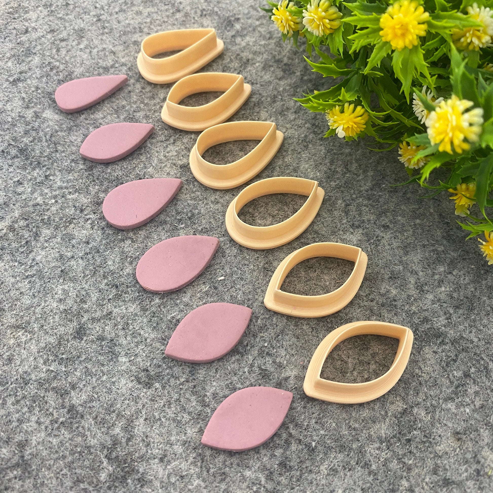 Organic drop shapes Polymer clay cutter, Clay earring cutters, Polymer clay tools, 3D printed cutters#665