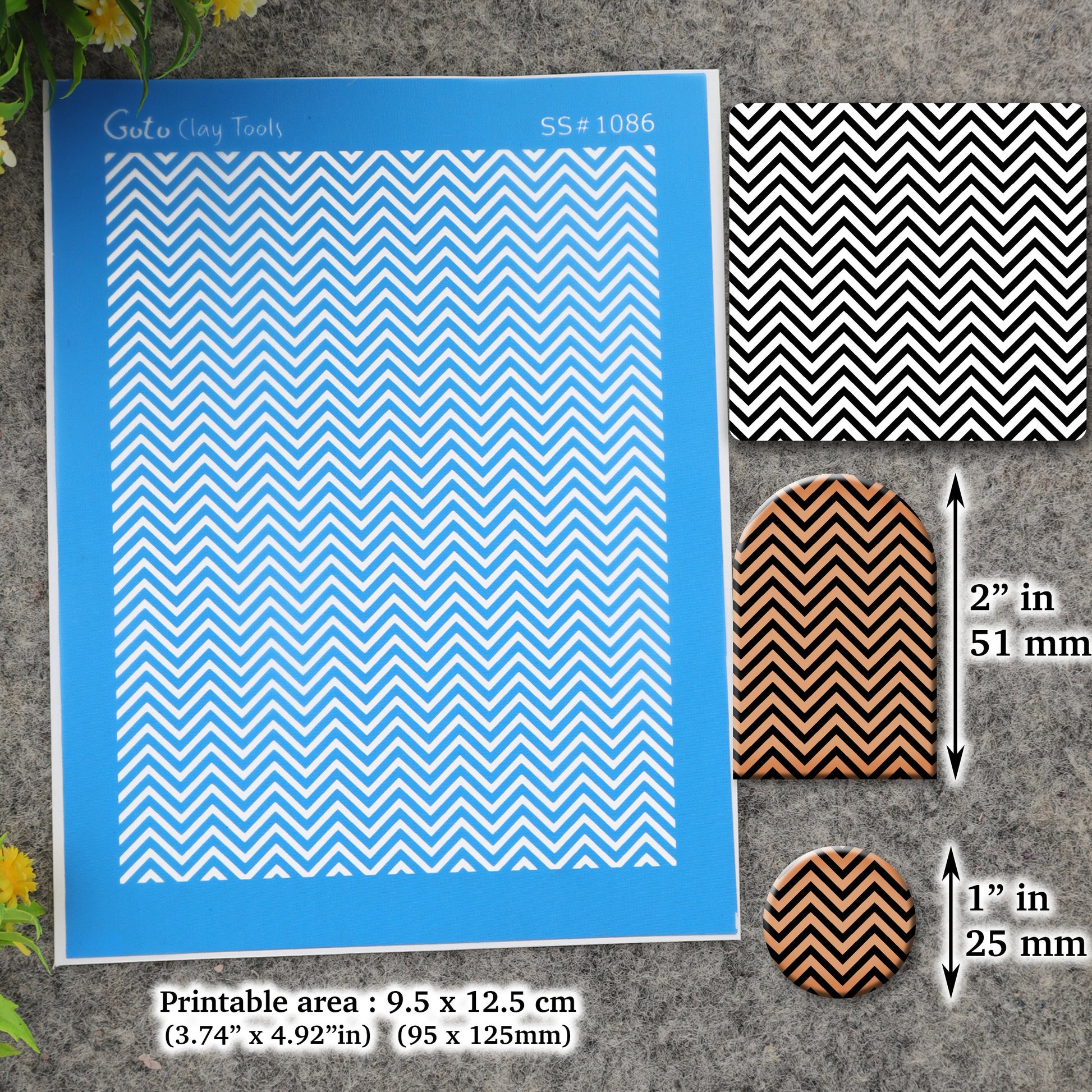 Chevron pattern Silkscreen for Polymer Clay Earring making, Clay Stencils, Clay Earring Silkscreen, Polymer Clay Supplies SS#1086