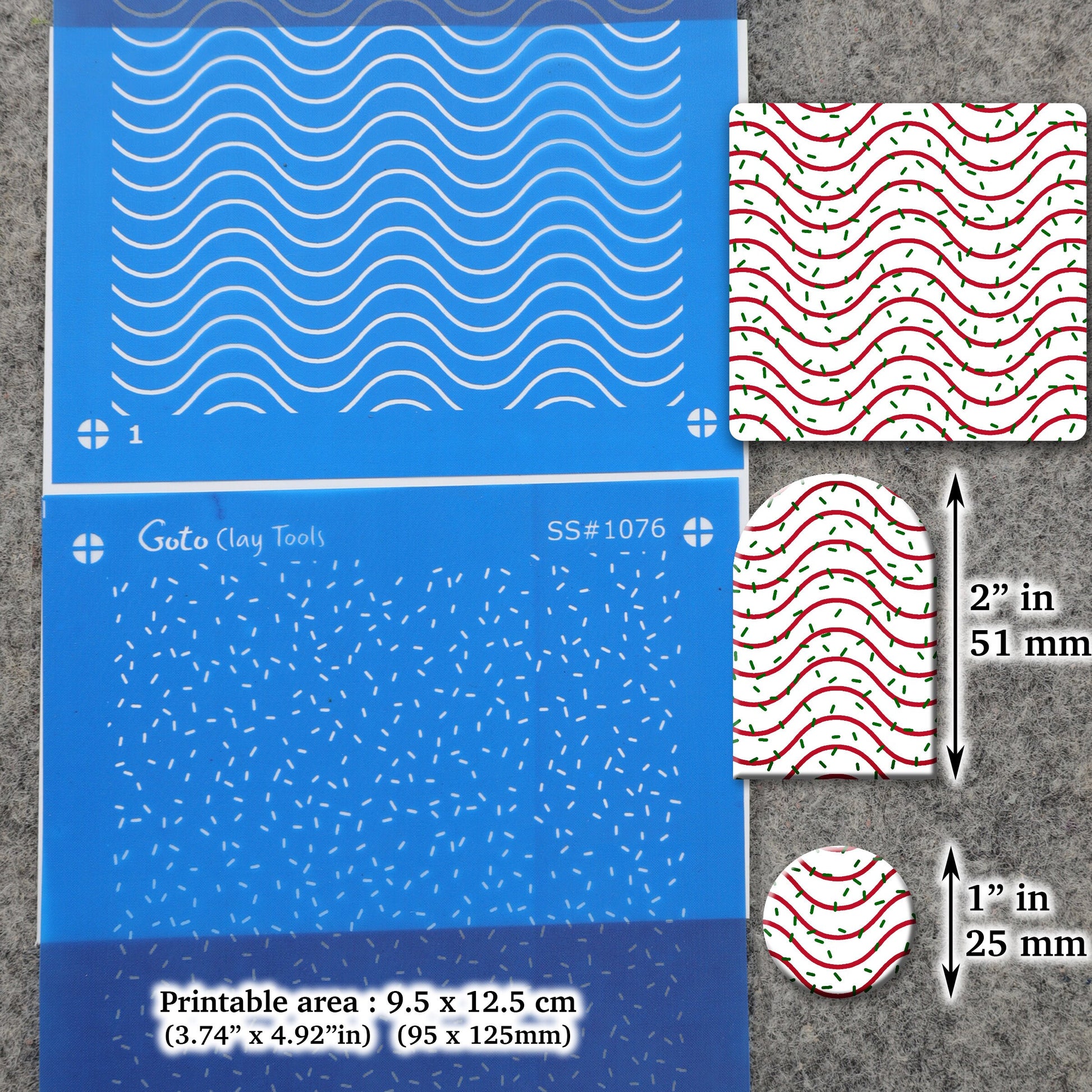 2 layers Waves with leaves Silkscreen for Polymer Clay Earring making, Clay Stencils, Clay Earring Silkscreen, Polymer Clay Supplies SS#1076