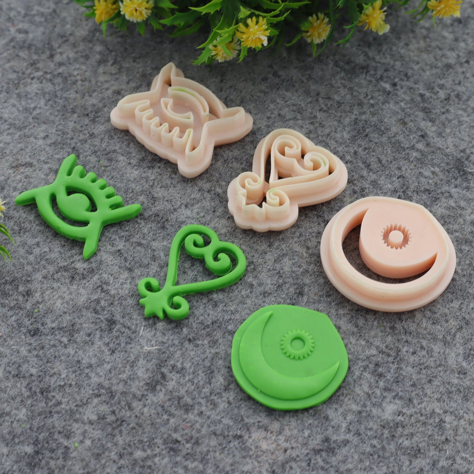 Adinkra symbol clay cutter, earring polymer clay cutter, kojo baiden symbol cutter, Sankofa symbol cutter Polymer clay tools #710-set-2