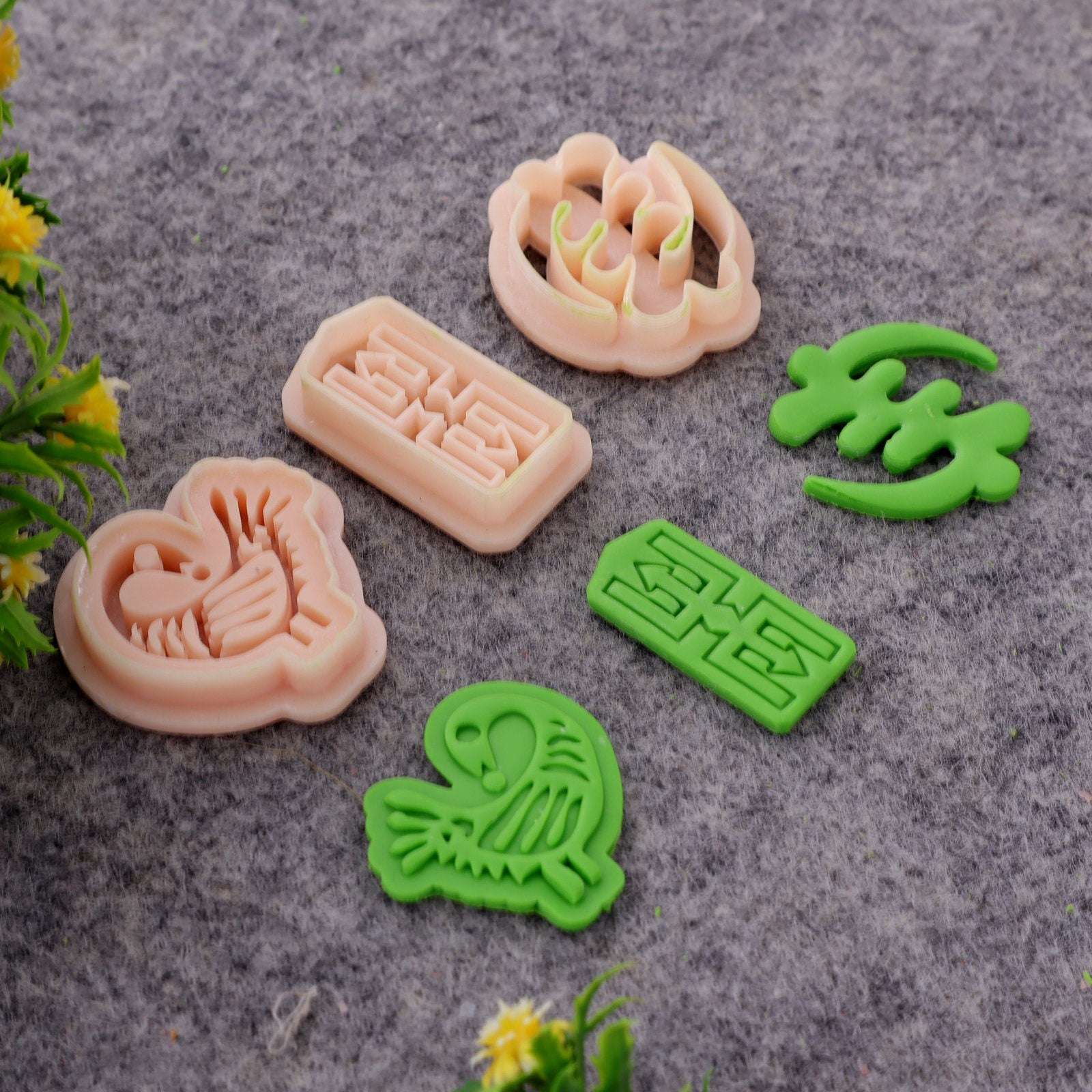 Adinkra symbol clay cutter, earring polymer clay cutter, Sankofa symbol cutter, Cooperation symbol cutter Polymer clay tools #710-set-5