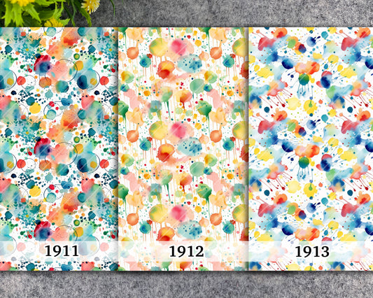Water soluble Transfer paper for polymer clay, Colorful watercolor splash, polymer clay image transfers, magic transfer paper