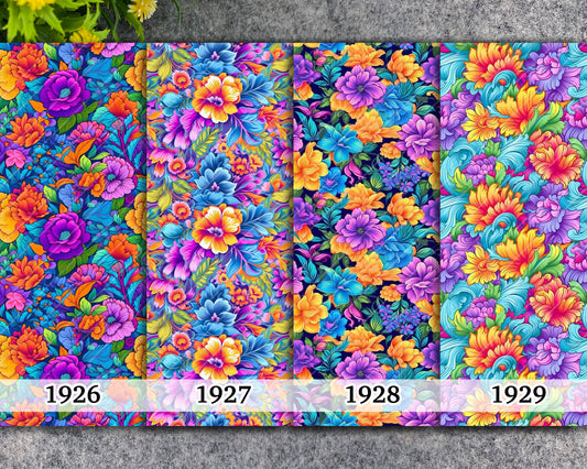 Water soluble Transfer paper for polymer clay, Neon floral pattern, polymer clay image transfers, magic transfer paper